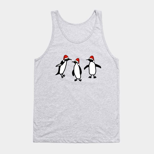 Christmas Dancing Penguins Tank Top by ellenhenryart